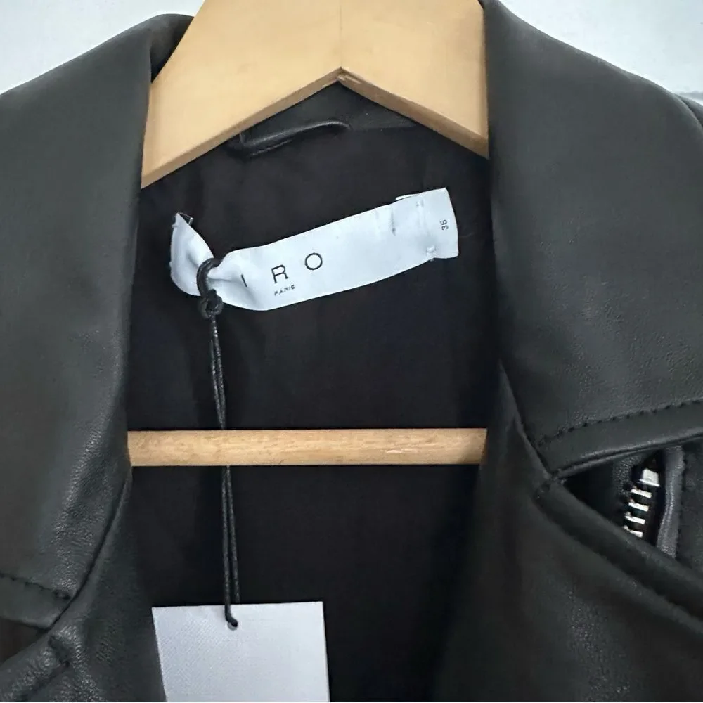 IRO Newhan Leather Jacket in Black - Picture 5 of 10